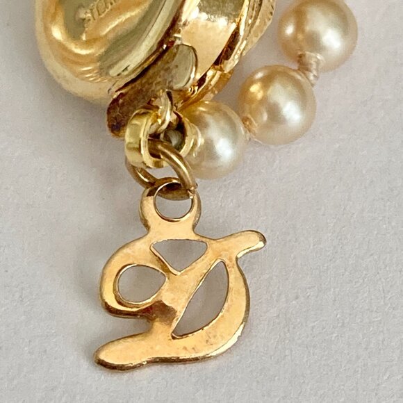 Vtg Danecraft Cream Glass Pearl Necklace 18" Hand Knot Vermeil Sterling Clasp - Picture 6 of 12